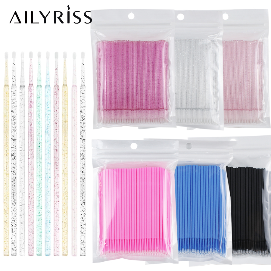 Eyelash Extension Options - 500pcs/lot Disposable Applicator Micro Brushes for