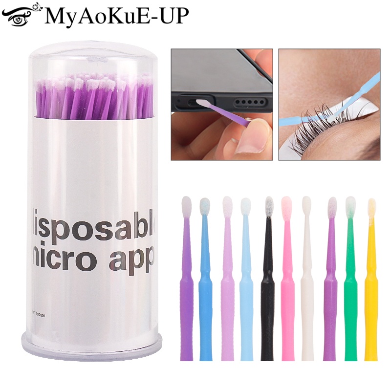 100pcs Disposable Eyelash Brus - огляд і ціна Micro Brush Applicator